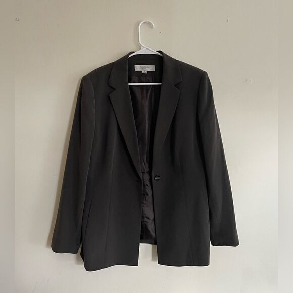 Tahari Jackets & Blazers - Tahari Arthur S. Levine Women Brown Blazer Shoulder Pads Lined Push Button